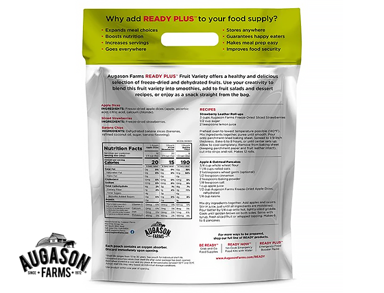 Augason Farms: READY PLUS Fruit Variety Pouch Fruit Variety Pouch